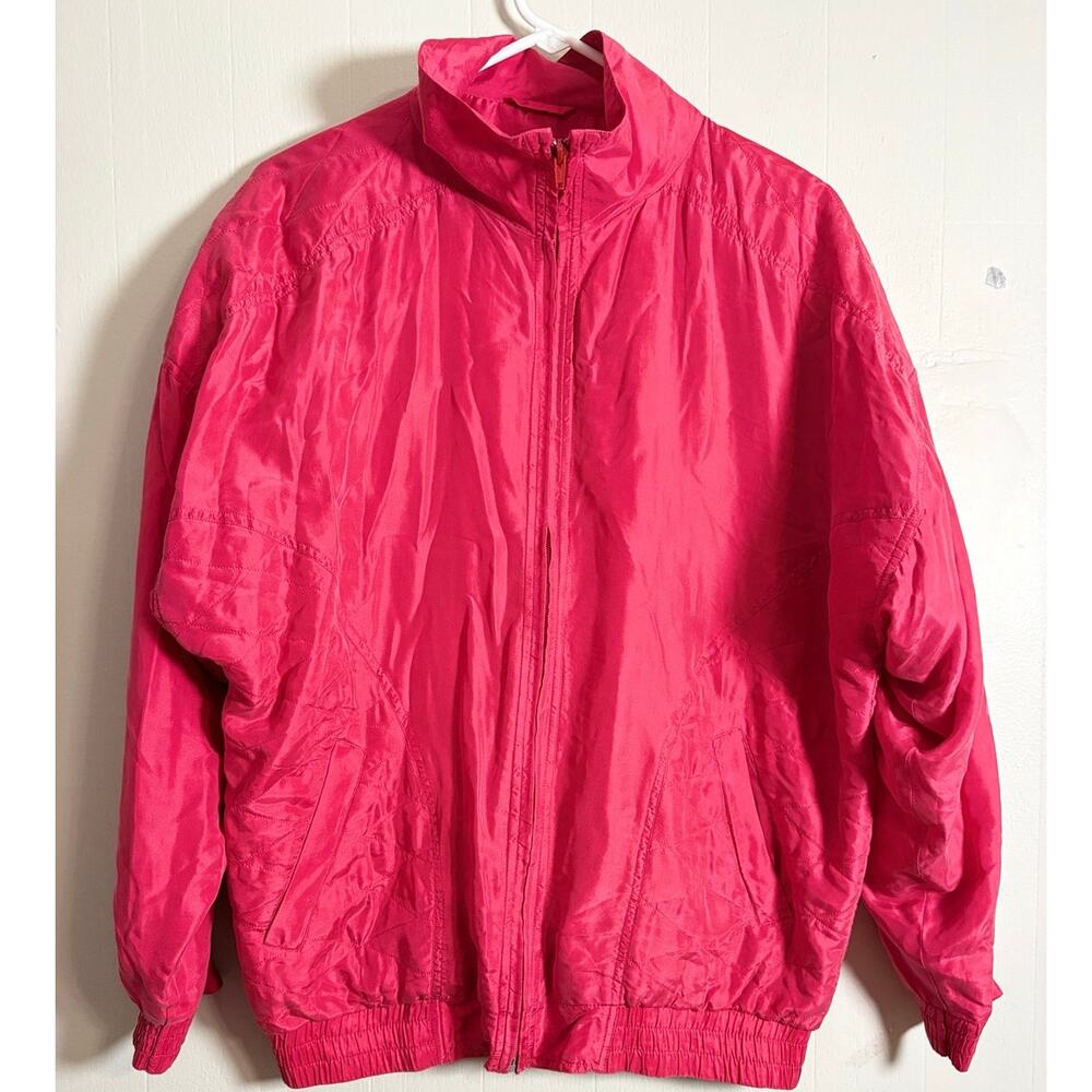 Swell Medium Zip Front Soft Silk Windbreaker Jacket 80s 90s Vintage